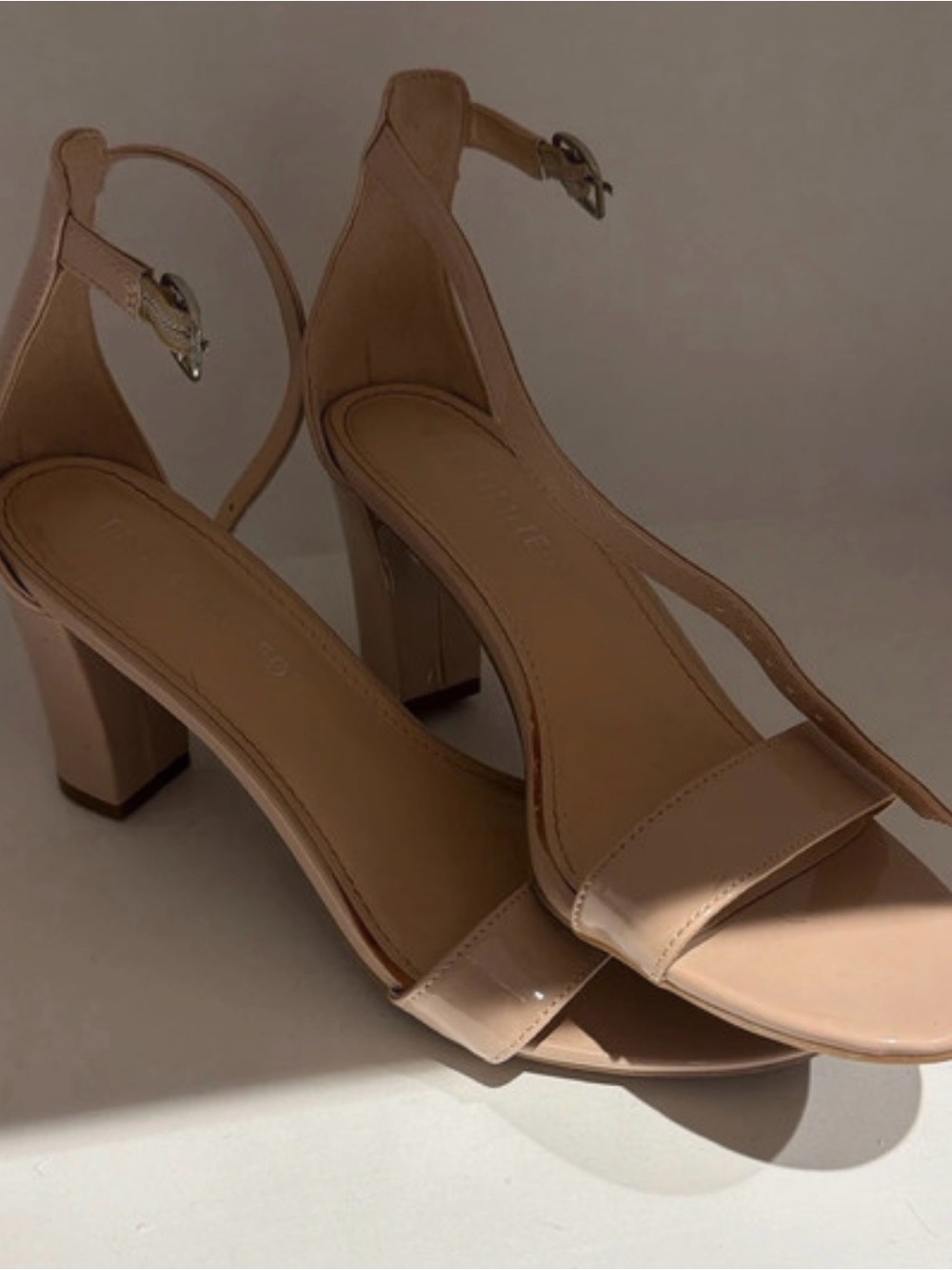 Women’s Nude Block Heel Ankle Strap Sandals